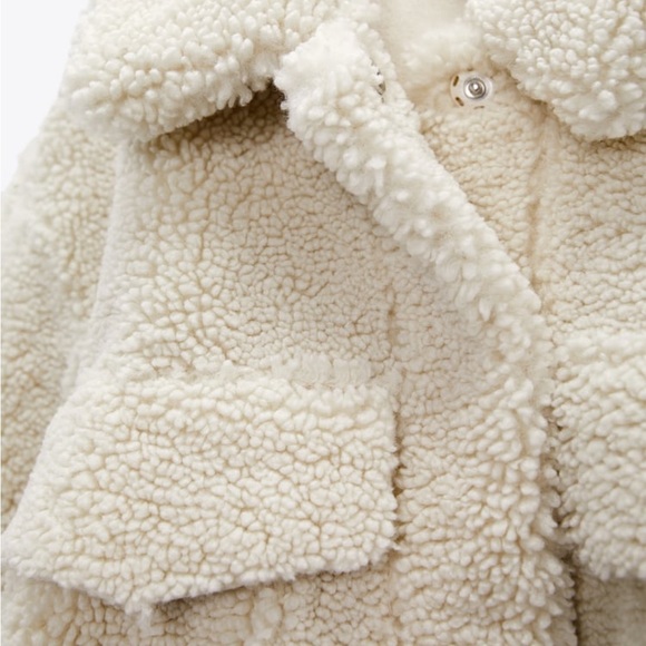Crop shearling jacket - Picture 6 of 7